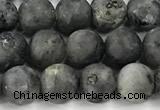 CLB1196 15 inches 6mm round matte black labradorite beads