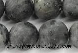CLB1198 15 inches 10mm round matte black labradorite beads