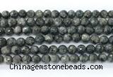 CLB1211 15.5 inches 6mm faceted round black labradorite gemstone beads