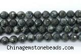 CLB1213 15.5 inches 10mm faceted round black labradorite gemstone beads