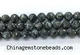 CLB1215 15.5 inches 14mm faceted round black labradorite gemstone beads
