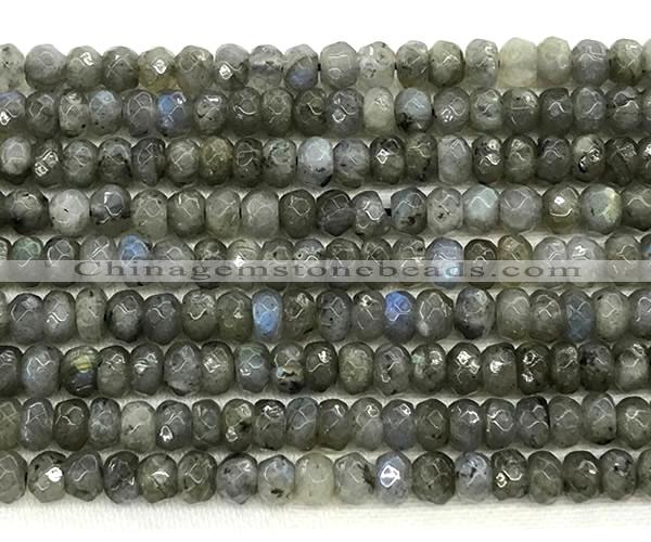 CLB1281 15.5 inches 4*6mm faceted rondelle labradorite beads