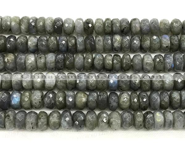 CLB1283 15.5 inches 6*10mm faceted rondelle labradorite beads