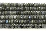 CLB1283 15.5 inches 6*10mm faceted rondelle labradorite beads