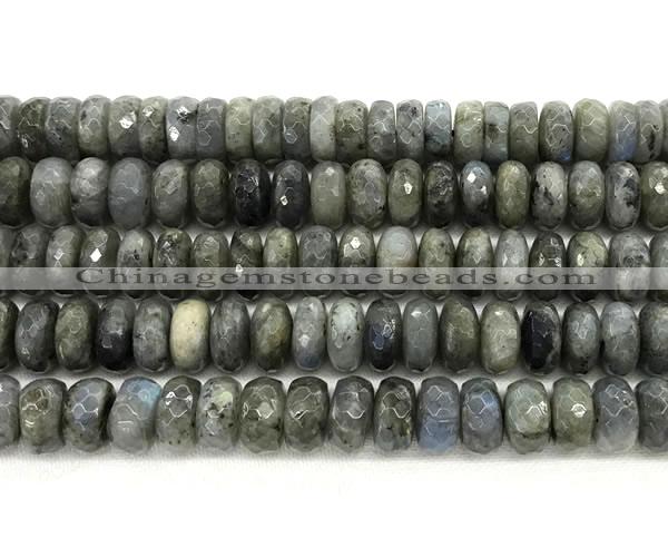 CLB1284 15.5 inches 6*12mm faceted rondelle labradorite beads