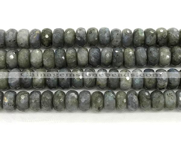 CLB1285 15.5 inches 8*14mm faceted rondelle labradorite beads