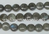 CLB148 15.5 inches 8mm flat round labradorite gemstone beads