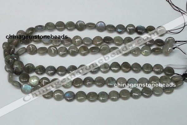 CLB149 15.5 inches 10mm flat round labradorite gemstone beads