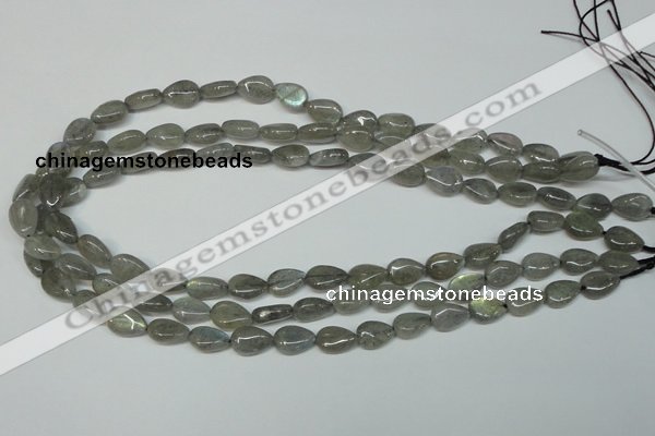 CLB156 15.5 inches 8*12mm flat teardrop labradorite gemstone beads