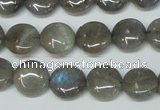 CLB169 15.5 inches 14mm flat round labradorite gemstone beads