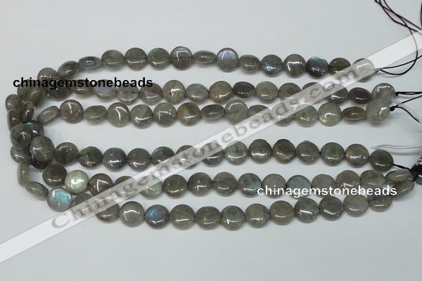 CLB169 15.5 inches 14mm flat round labradorite gemstone beads