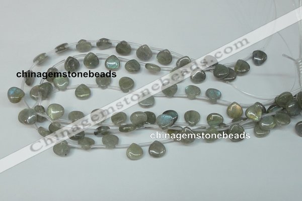 CLB177 top-drilled 12*12mm flat teardrop labradorite gemstone beads