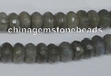 CLB180 15.5 inches 6*10mm faceted rondelle labradorite beads