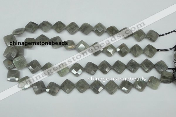 CLB181 15.5 inches 12*12mm faceted diamond labradorite beads