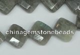 CLB182 15.5 inches 14*14mm faceted diamond labradorite beads