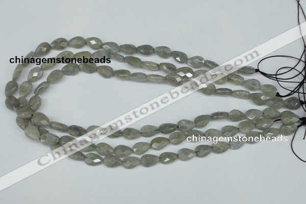 CLB183 15.5 inches 8*12mm faceted flat teardrop labradorite beads