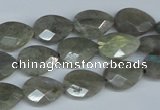 CLB184 15.5 inches 10*14mm faceted flat teardrop labradorite beads