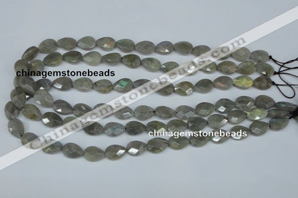 CLB184 15.5 inches 10*14mm faceted flat teardrop labradorite beads