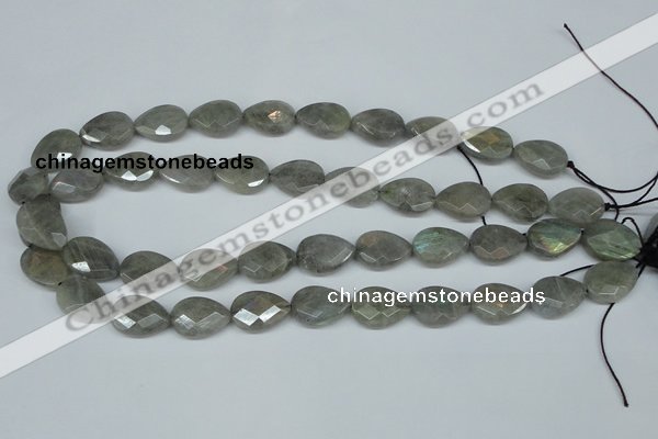 CLB185 15.5 inches 13*18mm faceted flat teardrop labradorite beads