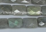 CLB197 15.5 inches 13*18mm faceted rectangle labradorite beads