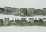 CLB198 15.5 inches 8*8mm faceted square labradorite beads