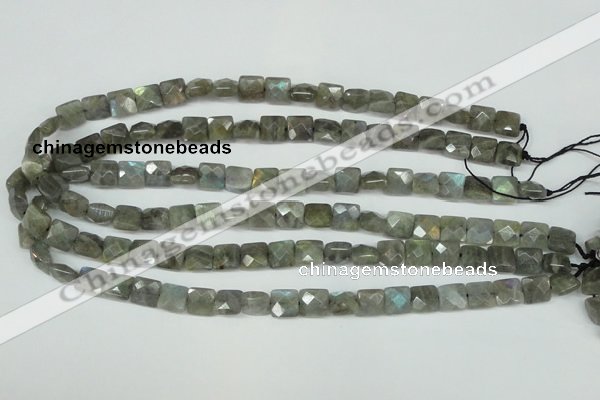 CLB198 15.5 inches 8*8mm faceted square labradorite beads
