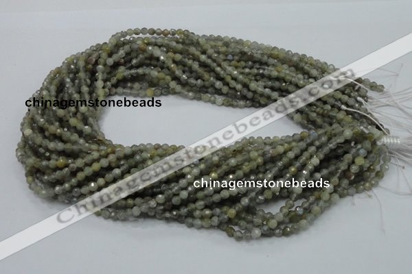 CLB20 15.5 inches 4mm faceted round labradorite gemstone beads