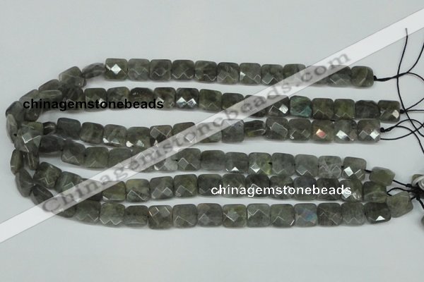 CLB200 15.5 inches 12*12mm faceted square labradorite beads