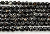 CLB2003 15 inches 10mm round black lepidolite gemstone beads