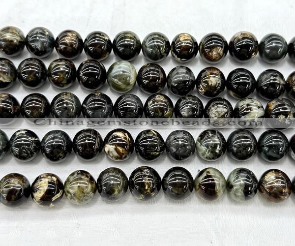 CLB2005 15 inches 14mm round black lepidolite gemstone beads