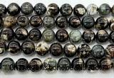 CLB2006 15 inches 16mm round black lepidolite gemstone beads