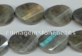 CLB202 15.5 inches 15*20mm faceted & twisted oval labradorite beads