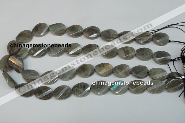 CLB202 15.5 inches 15*20mm faceted & twisted oval labradorite beads