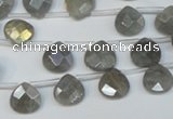 CLB203 Top-drilled 8*8mm briolette labradorite gemstone beads