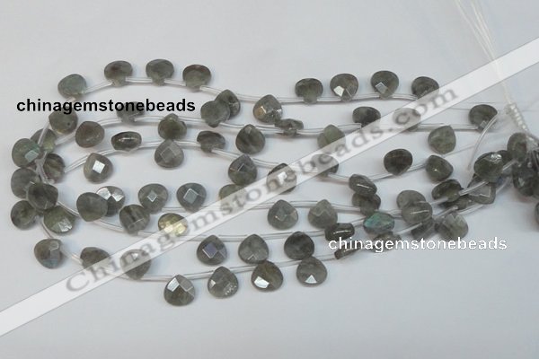 CLB203 Top-drilled 8*8mm briolette labradorite gemstone beads