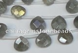 CLB204 Top-drilled 10*10mm briolette labradorite gemstone beads