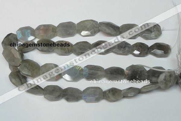 CLB206 15.5 inches 20*25mm faceted freeform labradorite beads