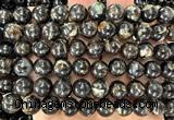 CLB2062 15 inches 10mm round black lepidolite gemstone beads