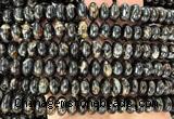CLB2065 15 inches 6*10mm rondelle black lepidolite gemstone beads