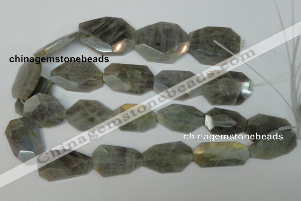 CLB207 15.5 inches 20-30mm*30-38mm faceted freeform labradorite beads