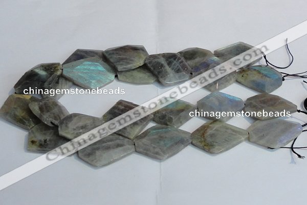 CLB215 15.5 inches 20*30mm - 30*40mm faceted freeform labradorite beads