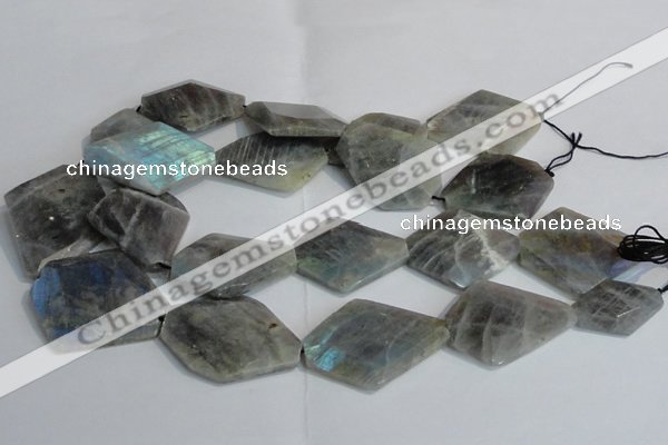 CLB216 15.5 inches 25*35mm - 35*45mm faceted freeform labradorite beads