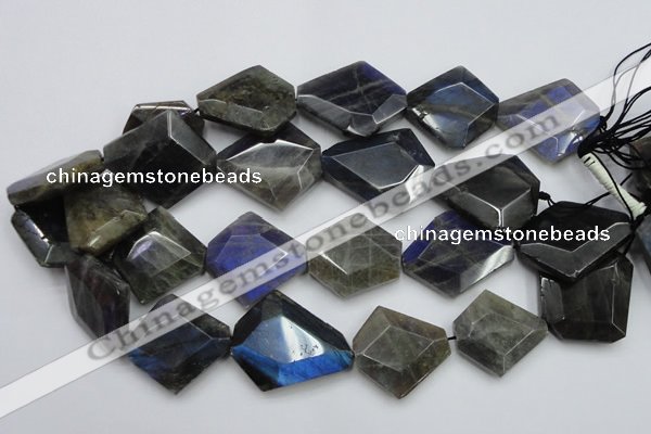 CLB218 15.5 inches 25*30mm - 30*40mm faceted freeform labradorite beads