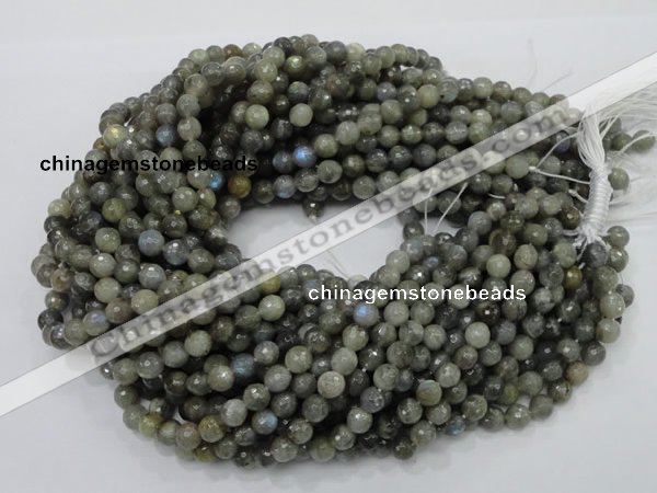 CLB22 15.5 inches 8mm faceted round labradorite gemstone beads