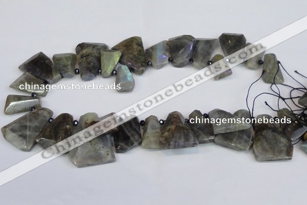 CLB222 Top drilled 15*25mm - 25*30mm freeform labradorite beads