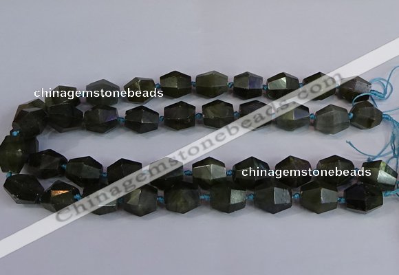 CLB233 15.5 inches 13*15mm - 15*17mm faceted nuggets labradorite beads