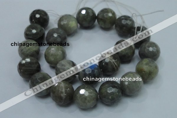 CLB26 15.5 inches 18mm faceted round labradorite gemstone beads