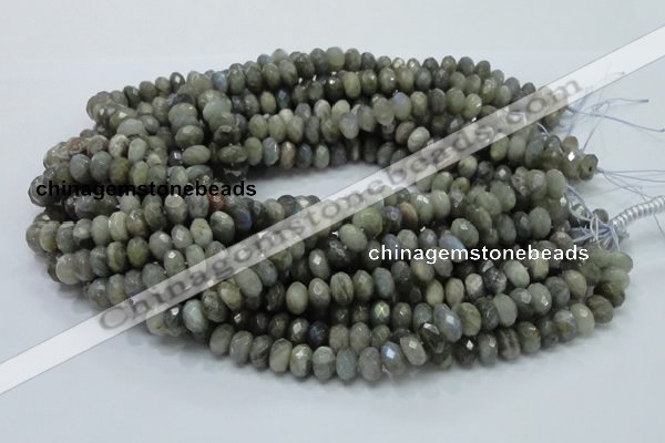 CLB30 15.5 inches 6*10mm faceted rondelle labradorite gemstone beads