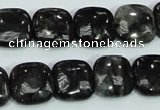 CLB307 15.5 inches 14*14mm square black labradorite gemstone beads