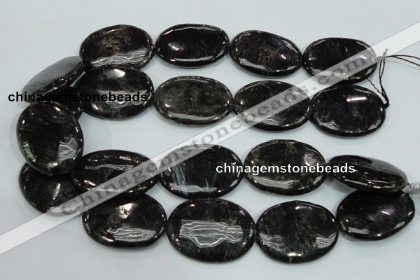 CLB314 15.5 inches 30*40mm oval black labradorite gemstone beads